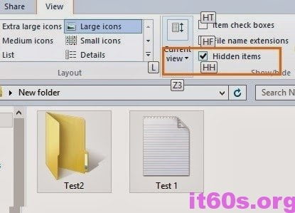 Thủ thuật ẩn, hiện nhanh các file, folder trong windows 8
