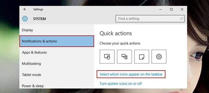 tuy chinh thong bao action center windows 1