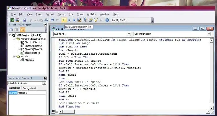 tinh tong o mau excel 1