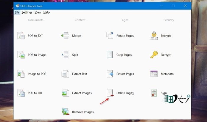 Cách xóa một trang PDF bất kỳ với PDF Shaper Free trong Windows