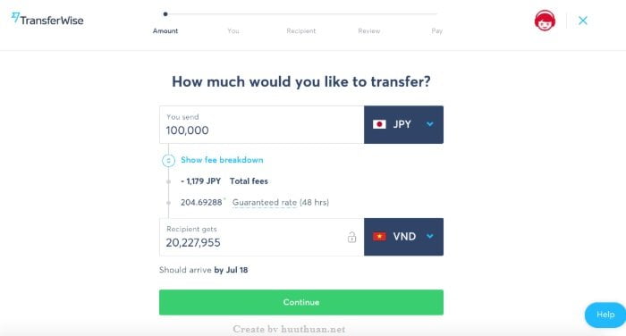 Cách chuyển tiền từ Nhật bản về Việt Nam với Wise đơn giản nhất 4