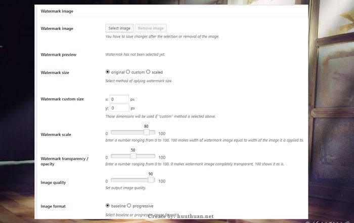 Cách tự động đóng dấu bản quyền vào ảnh Wordpress 3 dong dau ban quyen wordpress 2