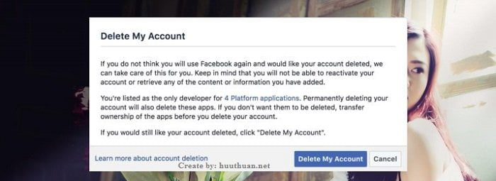 Cách xóa tài khoản Facebook không cần chờ đợi nhanh nhất 2 xoa tai khoan facebook 1