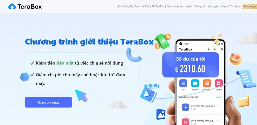 Lưu trữ miễn phí lên đến 1TB và kiếm tiền video VỚI TERABOX 11 dang ky terabox nhan 1tb 11