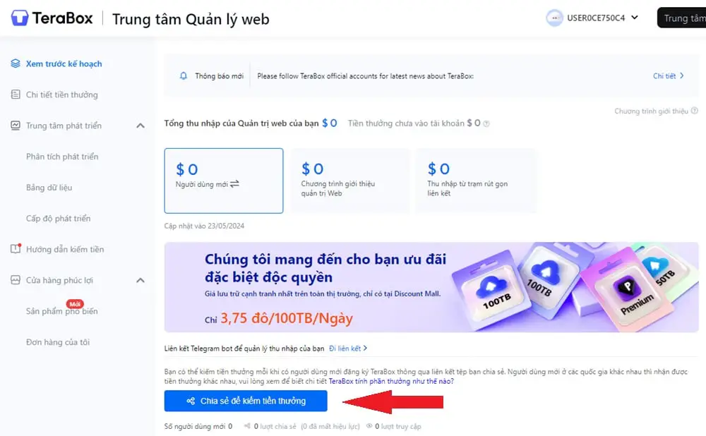 Lưu trữ miễn phí lên đến 1TB và kiếm tiền video VỚI TERABOX 13 dang ky terabox nhan 1tb 12