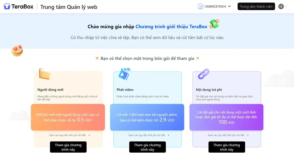 Lưu trữ miễn phí lên đến 1TB và kiếm tiền video VỚI TERABOX 12 dang ky terabox nhan 1tb 4