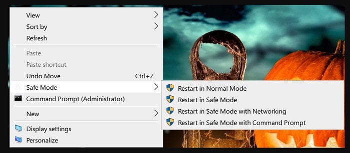 Cách thêm safe mode vào trình đơn ngữ cảnh Windows 4