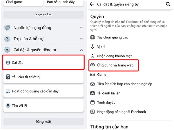 go ung dung lien ket voi facebook 1