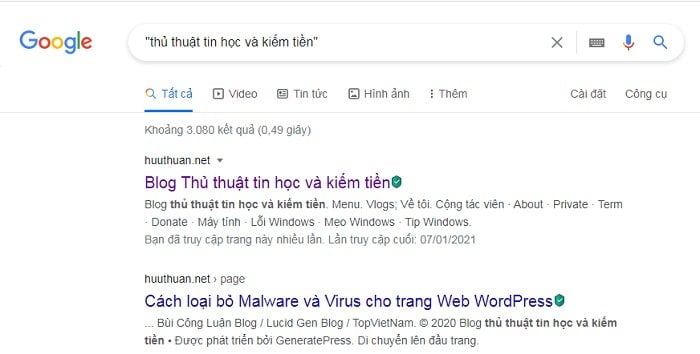 tìm đâu trúng đó trên Google