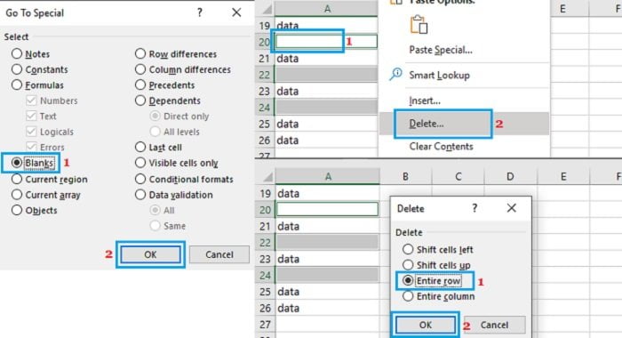 Mẹo xóa hoặc ẩn hàng trống trong Excel đơn giản 1