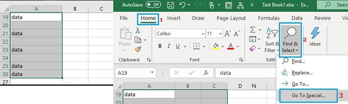 xóa hoặc ẩn hàng trống trong Excel
