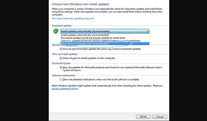 Cách vô hiệu tính năng Update của Windows 7, 8, 10 4