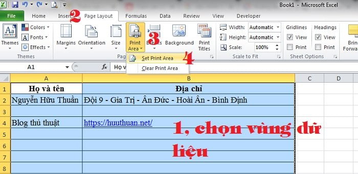 canh chinh trang in excel 4