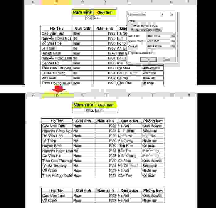 6 mẹo lọc dữ liệu trùng Excel chuẩn xác nhất 10 6 mẹo lọc dữ liệu trùng Excel chuẩn xác nhất 8