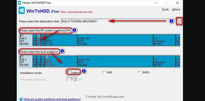 Mẹo bung File ISO Windows bằng WinToHDD đơn giản nhất 2