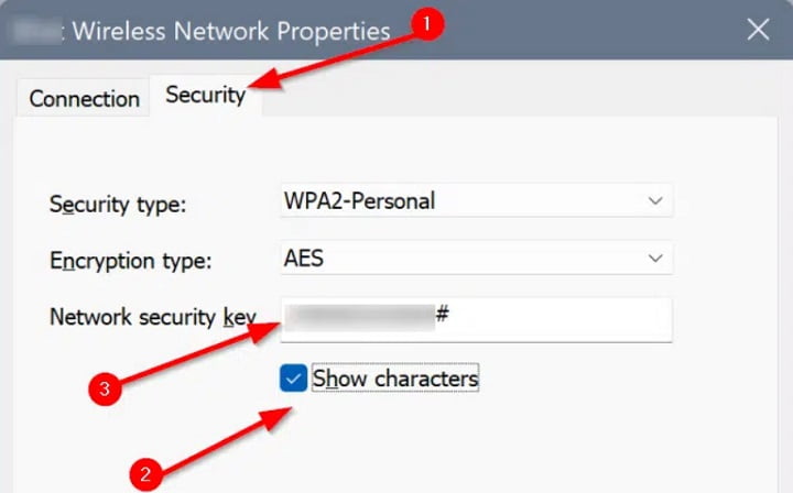 Cách xem mật khẩu Wi-Fi trong Windows 11 7