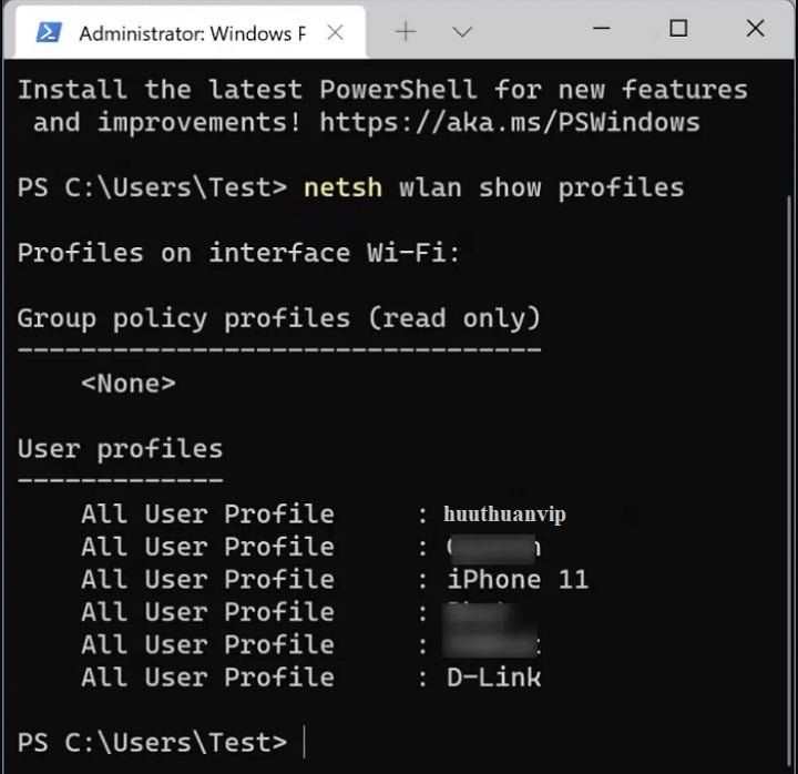 Cách xem mật khẩu Wi-Fi trong Windows 11 8