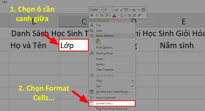 5 mẹo căn chữ giữa ô trong Excel đơn giản 5 can giua chu trong excel 4