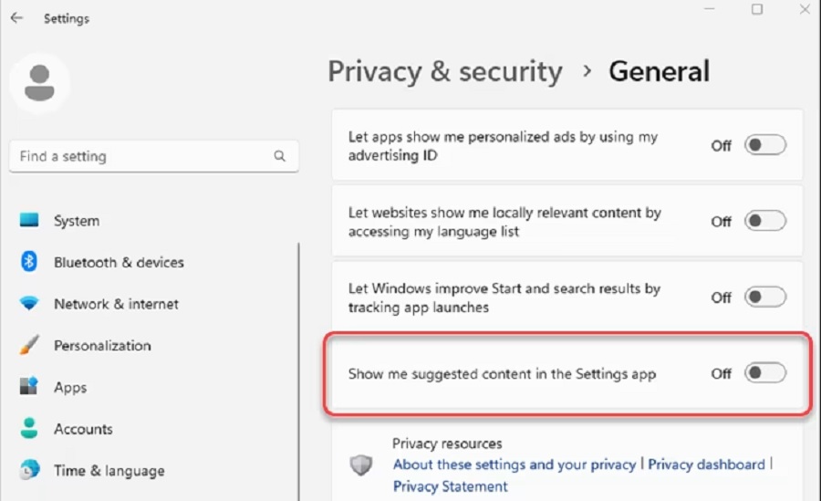 tat quang cao privacy
