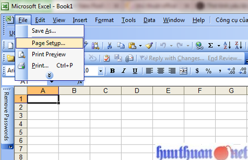 đánh số trang trong các phiên bản Microsoft Excel