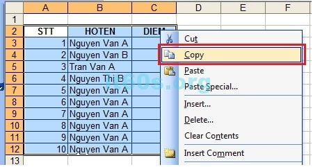 Thủ thuật chuyển dữ liệu cột thành dòng trong Excel