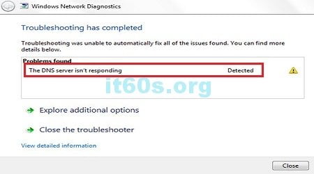Lỗi "DNS Server not responding" trên windows 7, 8 cách khắc phục