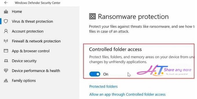 Cách kích hoạt chế độ ngăn chặn Ransomware trong Windows 10 3
