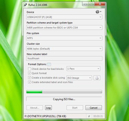 tao bo cai windows bang usb 3 1