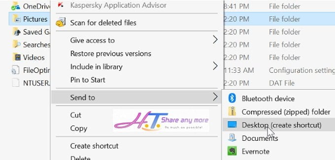 Thêm thư mục, ứng dụng vào thuộc tính Send to trong Windows 10 1 Thêm thư mục, ứng dụng vào thuộc tính Send to trong Windows 10
