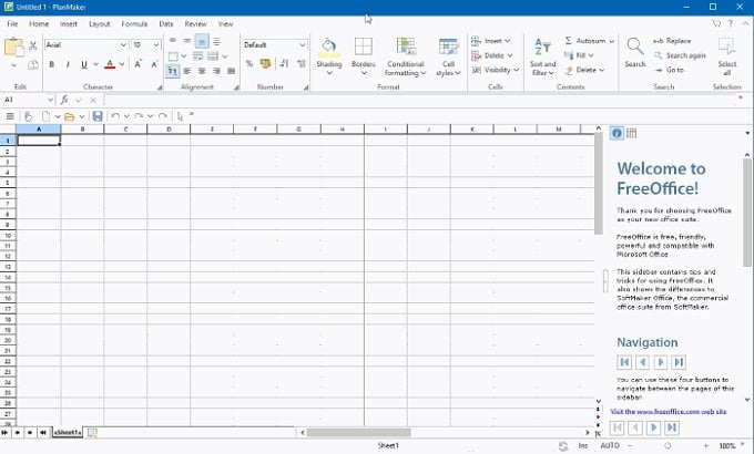 Ứng dụng PlanMaker giống như Microsoft Excel