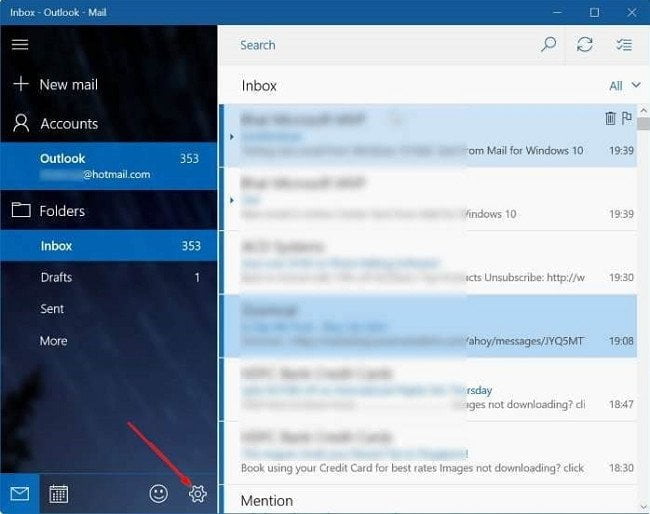 Cách bật/tắt thông báo Email trong Windows 10 Action Center