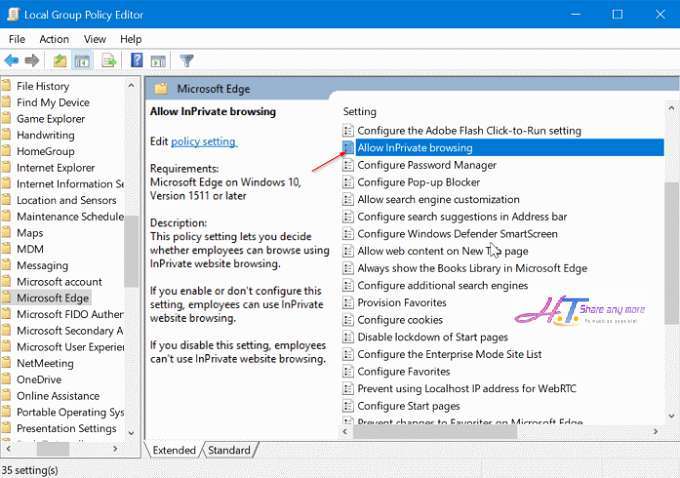 Cách vô hiệu hóa chế độ duyệt web ẩn danh trên Microsoft Edge 1 vô hiệu hóa chế độ duyệt web ẩn danh trên Microsoft Edge