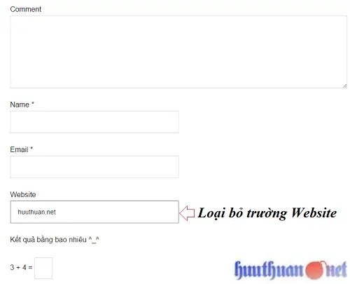 Cách vô hiệu trường Website trong Form bình luận Wordpress 1 Vô hiệu trường Website trong Form bình luận WordPress